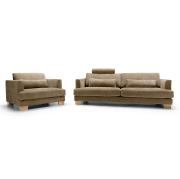 Sofa Brandon z zagłówkiem 3 seat Bloom Teddy brown Sits