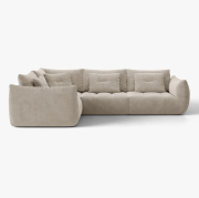 Sofa narożna Bloom jasnobeżowy welur Micadoni