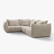 Sofa narożna Bloom jasnobeżowy welur Micadoni