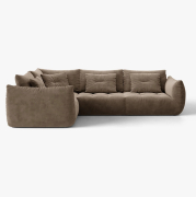 Sofa narożna Bloom jasnobrązowy welur Micadoni