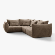 Sofa narożna Bloom jasnobrązowy welur Micadoni