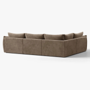 Sofa narożna Bloom jasnobrązowy welur Micadoni
