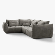 Sofa narożna Bloom szary welur Micadoni