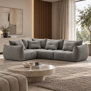 Sofa narożna Bloom szary welur Micadoni