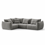 Sofa narożna Bloom szary welur Micadoni