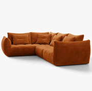 Sofa narożna Bloom terakotowy welur Micadoni