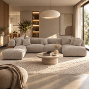 Sofa narożna modułowa Martina ciemnobeżowa Micadoni