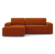 Sofa narożna z funkcją spania Jodie ceglasta Micadoni