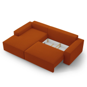 Sofa narożna z funkcją spania Jodie ceglasta Micadoni