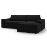 Sofa narożna z funkcją spania Jodie czarna Micadoni