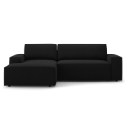 Sofa narożna z funkcją spania Jodie czarna Micadoni