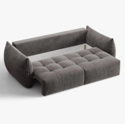 Sofa z funkcją spania Bloom ciemnoszary welur Micadoni