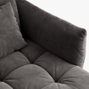 Sofa z funkcją spania Bloom ciemnoszary welur Micadoni