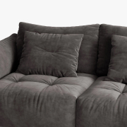 Sofa z funkcją spania Bloom ciemnoszary welur Micadoni
