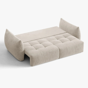 Sofa z funkcją spania Bloom jasnobeżowy welur Micadoni