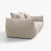 Sofa z funkcją spania Bloom jasnobeżowy welur Micadoni
