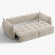 Sofa z funkcją spania Bloom jasnobeżowy welur Micadoni