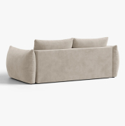 Sofa z funkcją spania Bloom jasnobeżowy welur Micadoni