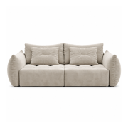 Sofa z funkcją spania Bloom jasnobeżowy welur Micadoni