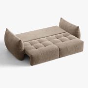 Sofa z funkcją spania Bloom jasnobrązowy welur Micadoni