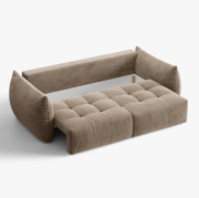 Sofa z funkcją spania Bloom jasnobrązowy welur Micadoni