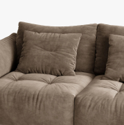 Sofa z funkcją spania Bloom jasnobrązowy welur Micadoni