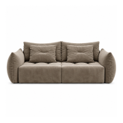 Sofa z funkcją spania Bloom jasnobrązowy welur Micadoni