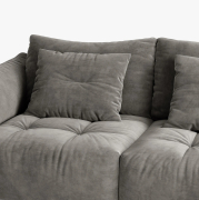 Sofa z funkcją spania Bloom szary welur Micadoni