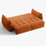Sofa z funkcją spania Bloom terakotowy welur Micadoni