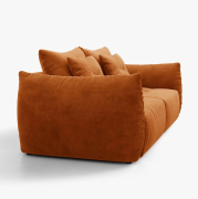 Sofa z funkcją spania Bloom terakotowy welur Micadoni