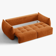 Sofa z funkcją spania Bloom terakotowy welur Micadoni