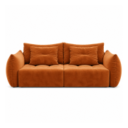 Sofa z funkcją spania Bloom terakotowy welur Micadoni