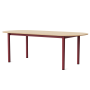 Stół Annex Oblong 220 cm lakierowany dąb, czerwona podstawa HAY