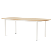 Stół Annex Oblong 220 cm lakierowany dąb, kremowa podstawa HAY