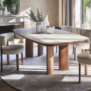 Stół rozkładany Sandy 200-296 cm White Travertino - Canaletto Walnut Calligaris