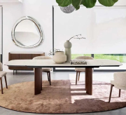 Stół rozkładany Sandy 200-296 cm White Travertino - Canaletto Walnut Calligaris