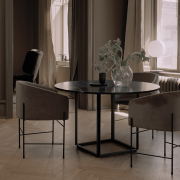 Stół Florence 120 cm czarny marmur-czarna rama New Works