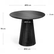 Stół Jeanette 90 cm czarny kave home