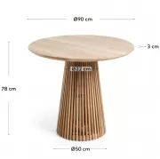 Stół Jeanette 90 cm naturalny kave home