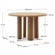 Stół Mailen 120 cm naturalny kave home