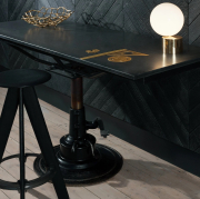 Stołek barowy Slab czarny dąb Tom Dixon
