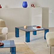 Stolik kawowy Adularia 85 cm niebieski kave home