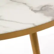 stolik kawowy marble look gold feet biały pols potten