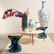 stolik kawowy marble look gold feet biały pols potten
