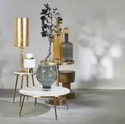 stolik okazjonalny marble look gold feet biały pols potten