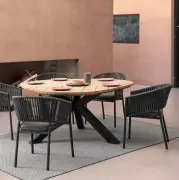 Stół ogrodowy Palmdale 160 cm grafitowy Bizzotto
