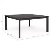 Stół rozkładany do ogrodu Konnor 110-160 cm antracytowy Bizzotto