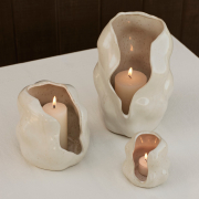 Świecznik Hekla 16 cm kremowy Broste Copenhagen