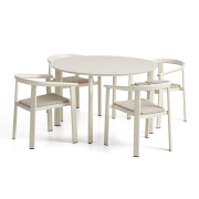 Zestaw ogrodowy Erice stół 120 cm + 4 krzesła beżowy Kave Home