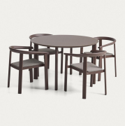 Zestaw ogrodowy Erice stół 120 cm + 4 krzesła brązowy Kave Home